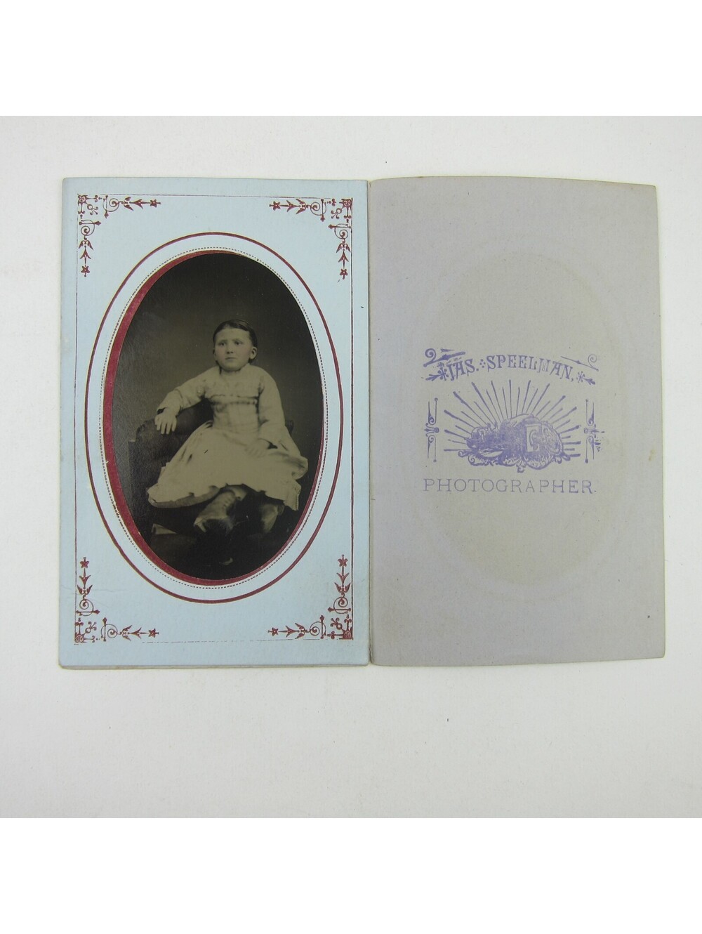 Tintype Photograph Girl Tinted Cheeks Rosey Briney Darke Co Ohio Antique 1880s